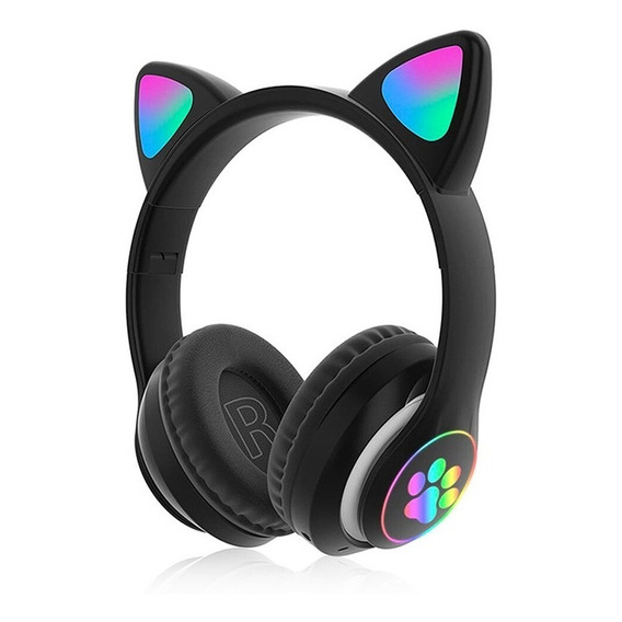  Audífonos Inalámbricos Bluetooth Rgb Orejas Gato Niña V-23m