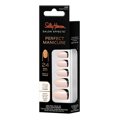 Kit De Uñas Postizas Sally Hansen Salon Effects Press On 24 unidades Swoop There It Is Ovaladas 101