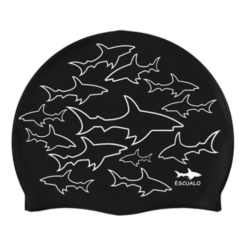 Gorra Natacion Escualo Adulto Modelo Shark Color Negro Diseño de la tela Estampado Talla unitalla