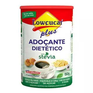 Adoçante Lowçucar Plus Com Stevia Em Pó Pote 150g