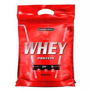 Suplemento Em  Pó Integralmédica  Nutri Whey Protein Proteínas Sabor  Morango Em Sachê De 907g