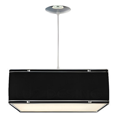 Colgante 2 Luces Cuadrado Con Cromo Deco Apto Led Negro Negro
