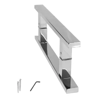 Puxador Inox Polido 25x10 30 Cm Pé Quadrado