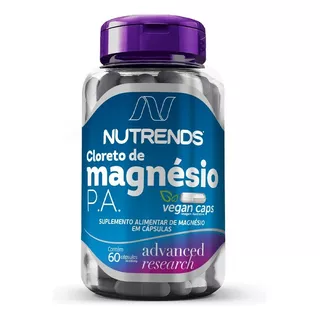 Cloreto De Magnésio P.a. 500mg Nutrends Frasco 60 Cápsulas