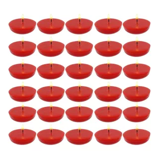 30 Velas Flotantes Color Rojo Aluzza