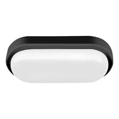 Tortuga Lampara Aplique Oval Iluminacion Led 18w Negro Pc