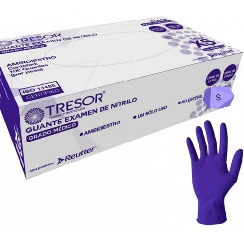 Guantes De Nitrilo Cobalto Tresor Talla L Unidades por envase 100