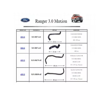 Kit Mangueras Ford Ranger 3.0 Radiador Y Calefaccion