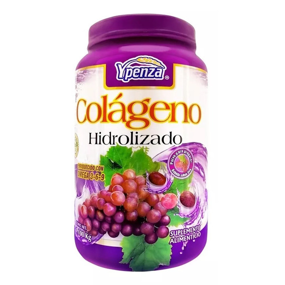 Suplemento en polvo Ypenza  Colágeno Hidrolizado sabor uva en pote de 1.1kg