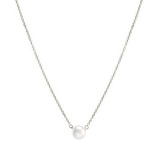 Collar De Perlas Blancas Dogeared, Plata - 16 