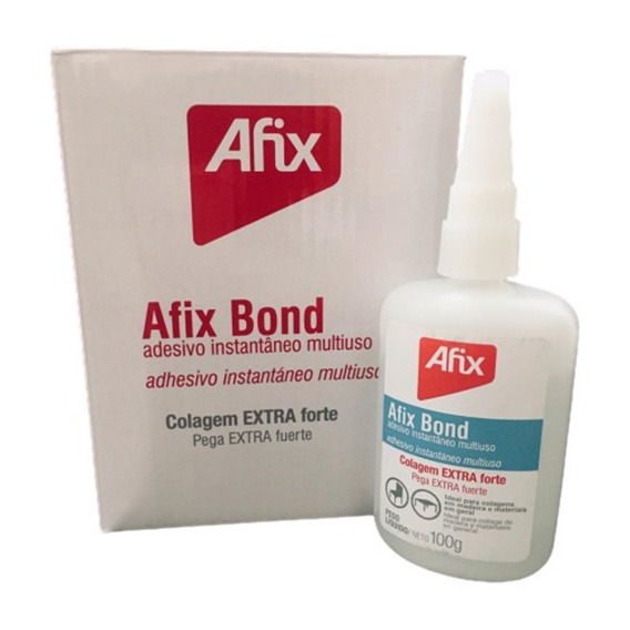 Adhesivo instantáneo Afix, multiusos, extra fuerte, 100 g, cola líquida Paraiso Ferragens, pegamento instantáneo, transparente