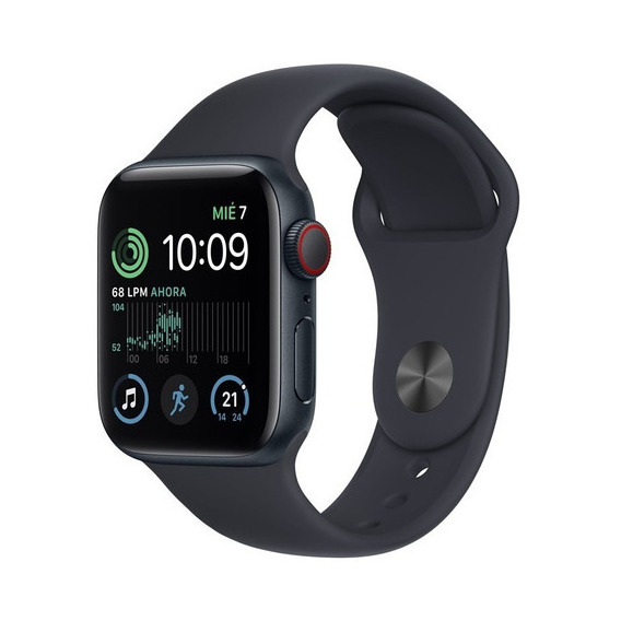 Apple Watch SE GPS + Celular - Caja de aluminio medianoche 40 mm - Correa deportiva medianoche - Patrón