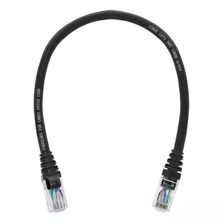 Kit 100 Un Patch Cord Cat6 100% Cobre Preto15 Cm