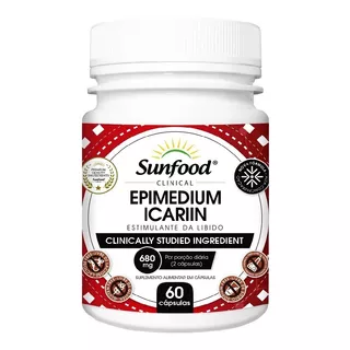 Epimedium Icariin 680 Mg 60 Cápsulas Sunfood Sabor Without Flavor