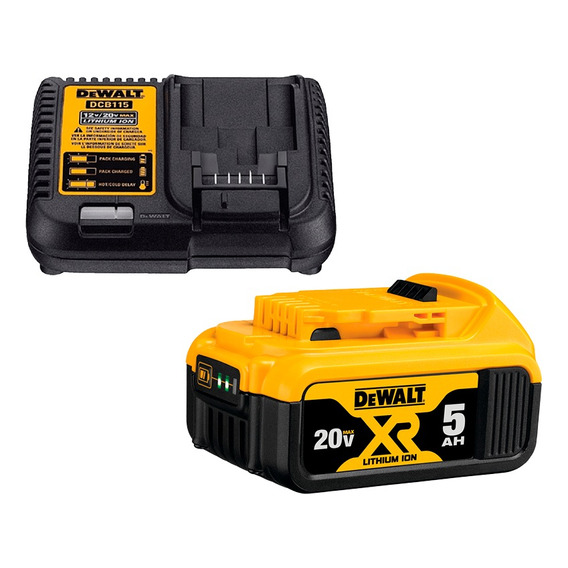  Kit Cargador Dewalt Dcb115 + Bateria Xr 5 Ah Dcb205