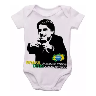 Body Infantil Roupa Bebê Nene Bolsonaro Brasil Deus Acima