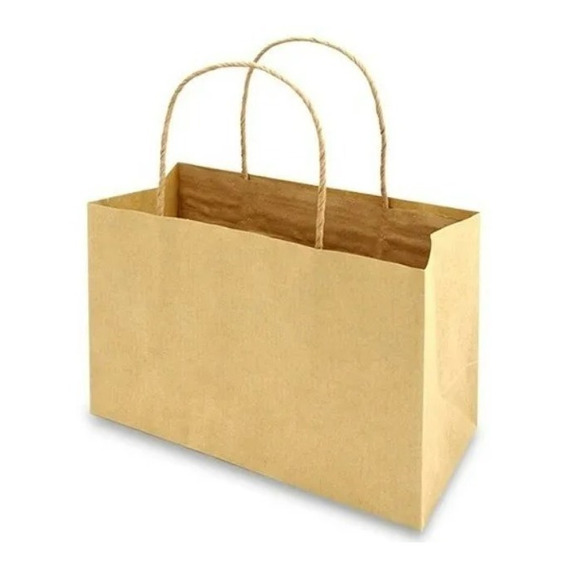 Bolsa Papel Kraft Asa Boutique Chica - 4 Docenas 20.5x9x13.8