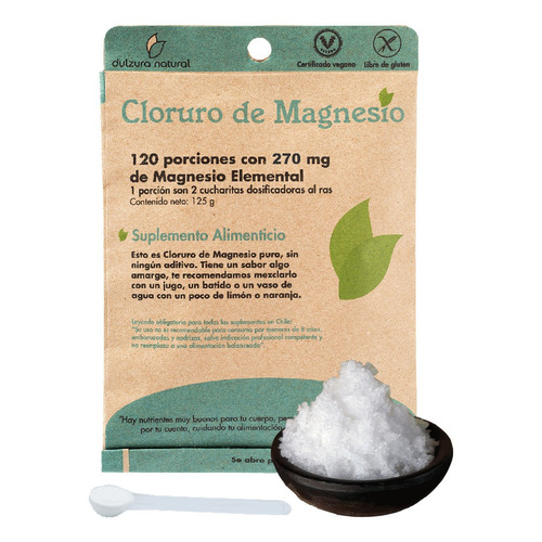 Cloruro De Magnesio Dulzura Natural En Polvo 125 Gramos