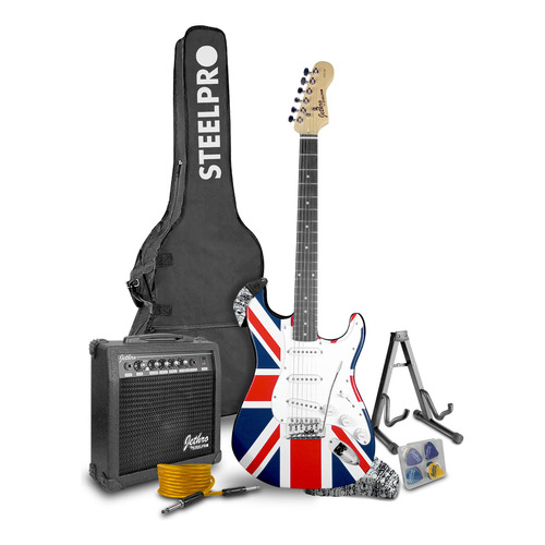 Paquete Guitarra Electrica Jethro Series By Steelpro Inglesa Orientación de la mano Diestro