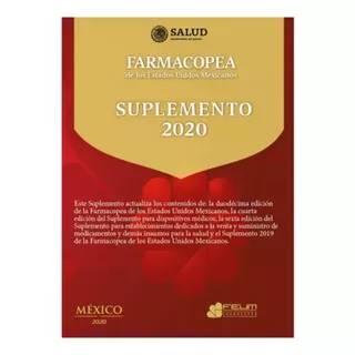 Suplemento 2020 De La Farmacopea Actualizado - Feum, Español