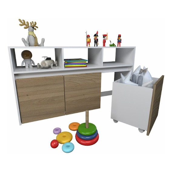 Organizador P/juguetes 3 Cajones Con Ruedas Tables Home 3038