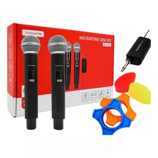 Microfone Sem Fio Wireless Profissional Tomate Mt-2301 Cor Preto
