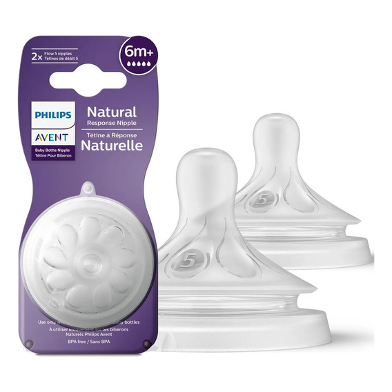 2 Tetinas +6m Para Mamadera Natural Response Avent Philips