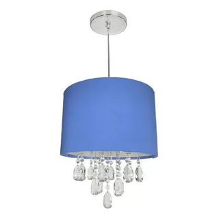 Lustre Pendente De Cristal Acrílico Cúpula 30x20 - Amanda Cor Azul Voltagem 110v/220v