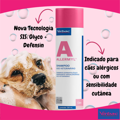 Shampoo Hidratante Allermyl Glico 250ml Virbac Cães E Gatos