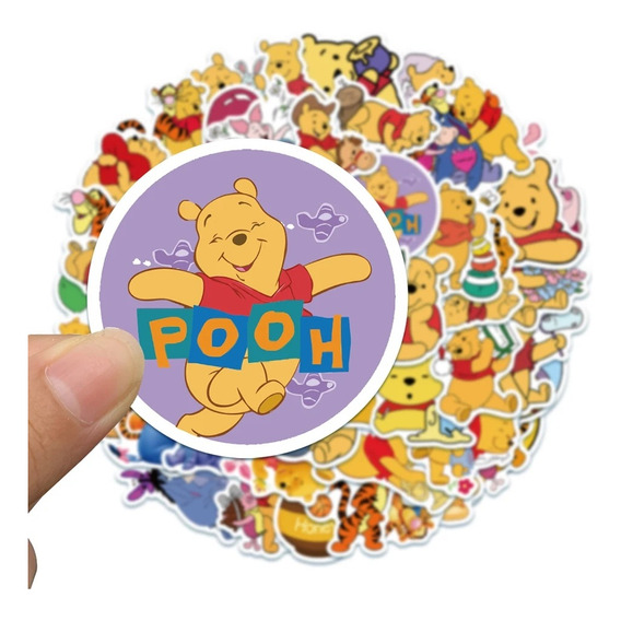 Stickers Adhesivos Oso Whinnie Pooh 50 Unidades 