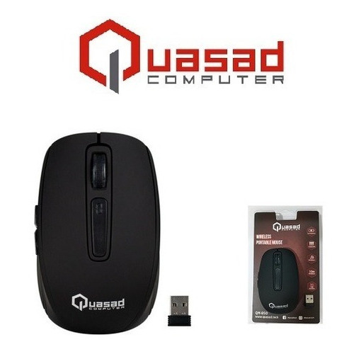Mouse Inalámbrico Recargable Quasad Qm-850 1600dpi Usb Black Color Negro