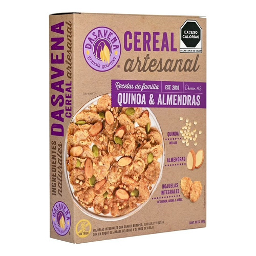 Dasavena Cereal Artesanal Quinoa Y Almendras 380 Gr