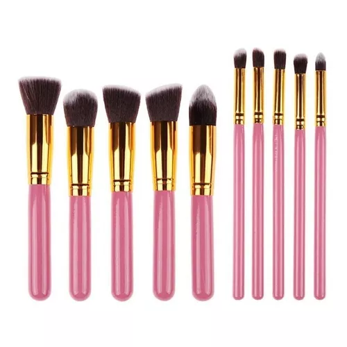 Set 10 Brochas Maquillaje Profesional Nuevo Gugus Pink