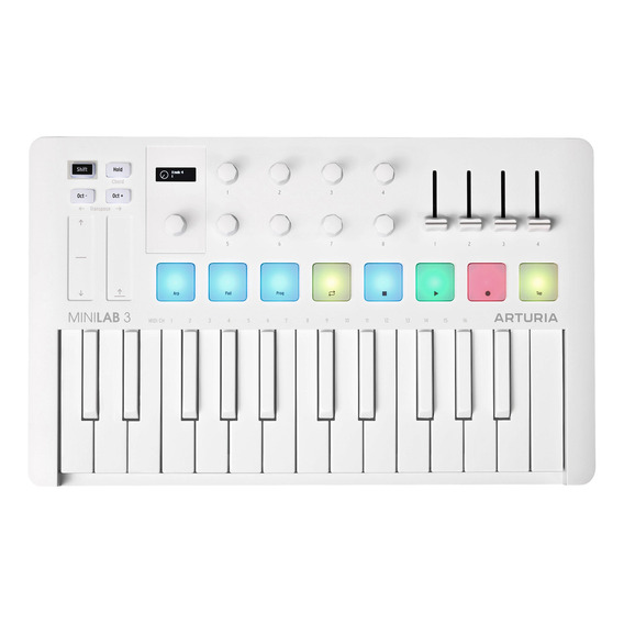 Teclado controlador midi Arturia Minilab 3 Alpine White de 25 teclas