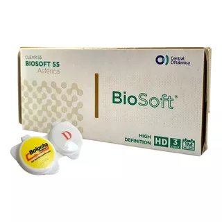 Lentes De Contato Incolor Biosoft Asférica Hd Cx Com 3 Unid.