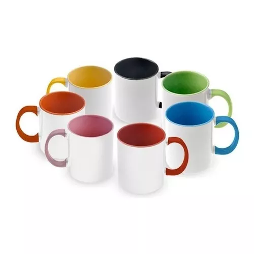 Taza de color blanco con interior de color Sublimarts 11oz, Taza