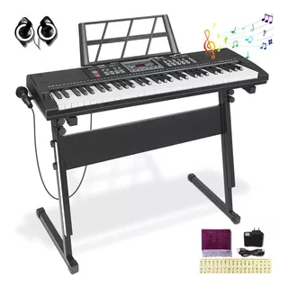 Teclado Musical Piano De 61teclas Electronico Con Base 75cm