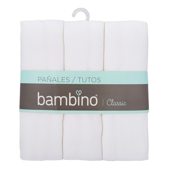 Set De 3 Pañales/tutos Bambino Blanco