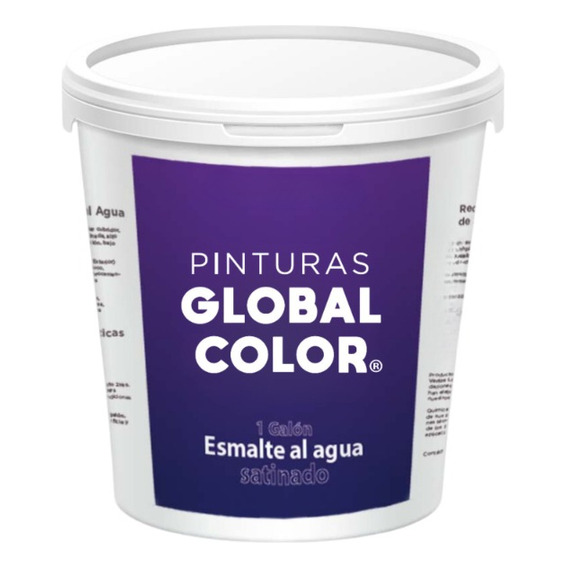 Esmalte Al Agua Satinado, Global Color, 1 Gl, Blanco A Beige