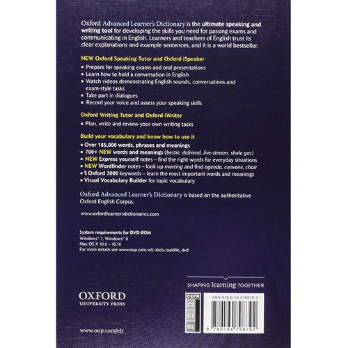 Oxford Advanced Learner's Dictionary 9ª Pb+dvd Online Access