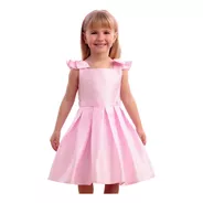 Vestido De Festa Infantil Rosa Liso Teddy Petit Cherie 22308
