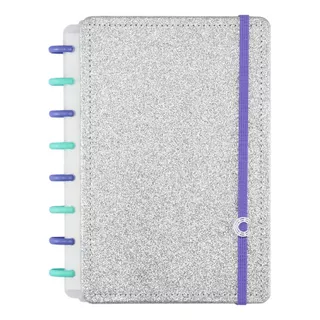 Caderno Inteligente A5 Pequeno Let´s Glitter Silver