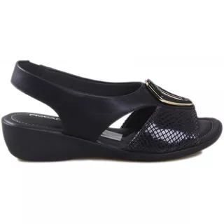 Sandalia Feminina Piccadilly Conforto Anabela 416077 Preto