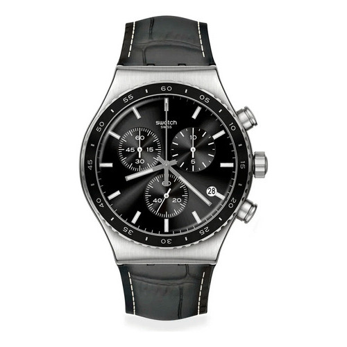 Reloj Swatch Irony At Night De Cuero Yvs495 Ss