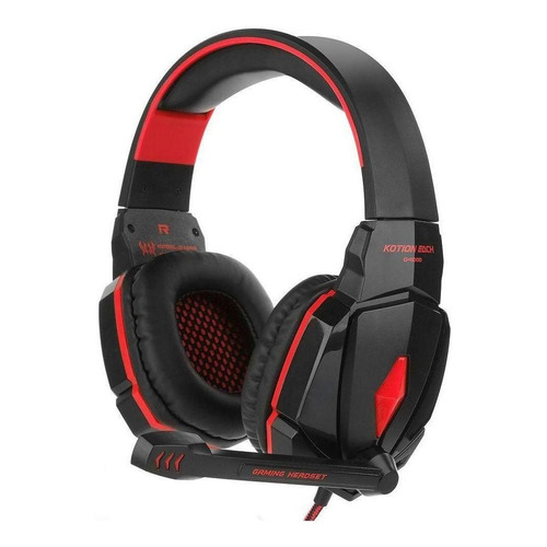 Audífonos gamer Kotion Each G4000 negro y rojo