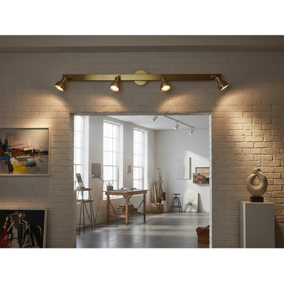 Barral 4 Luces Con Movimiento Moderno Dorado Apto Led Gu10