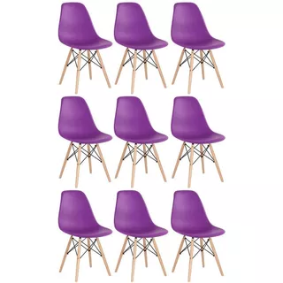 9 Cadeiras Eames Wood Dsw Eiffel Casa Jantar Colorida Cores Cor Da Estrutura Da Cadeira Roxo