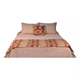 Pie Cama Manta Chenille Decorativa Elektra 1,80x0,60 Huitrú