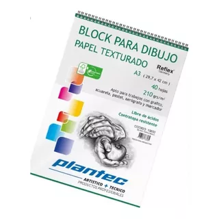 Block Plantec Dibujo Texturado C/esp.a3 210grs. X40hjs. Color Blanco