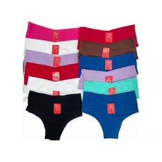 Pack  12  Calzones Bikinis Tiro Alto Algodón Nuevo  Peruano